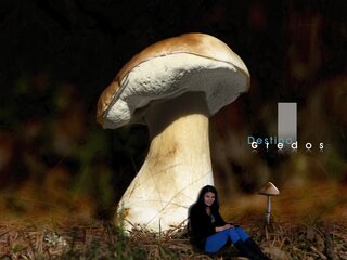 Una mujer sentada en el suelo, mirando a la cámara, en un entorno natural con vegetación seca en la Sierra de Gredos.